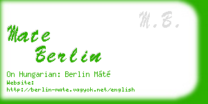 mate berlin business card